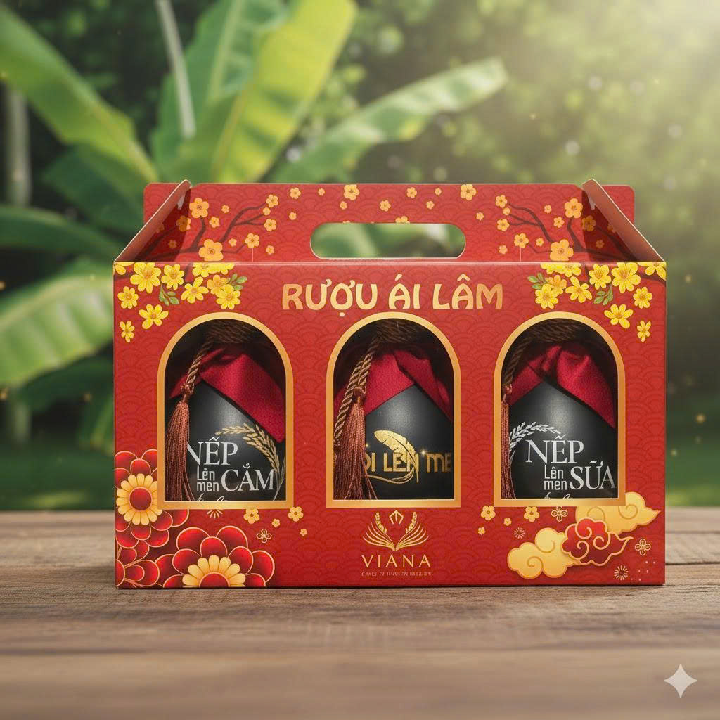 Set quà Tết cổ truyền : Nếp Cẩm + Nếp sữa + Chuối - LOẠI ĐẶC BIỆT Ủ 6 THÁNG